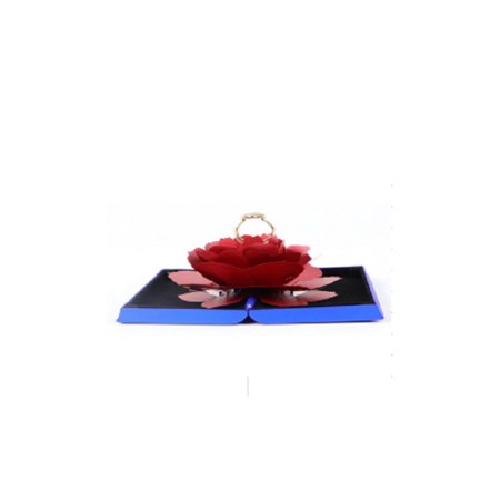 Sunisery 3D Pop up Rose Ring Box Wedding Engagement Jewelry Storage Holder Case Bump