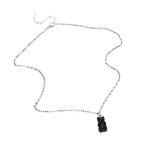 Top Deals Cute Colorful Bear Gummy Necklace Korean Clavicle Chain Korean Version Female Noble Temperament Pendant