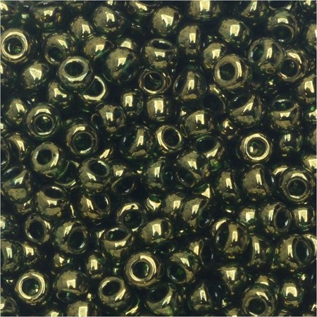 Miyuki Round Seed Beads, 8/0, 22 Gram Tube, #9306 Olive Gold Luster