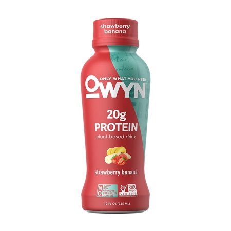 OWYN, Vegan Protein Shake,12 Fl Oz, 100-Percent Plant-Based (Strawberry Banana, Pack of 6)