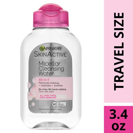 SkinActive Micellar Cleansing Water, All-in-1 Makeup Remover and Facial Cleanser, for All Skin Types, 3.4 Fl Oz