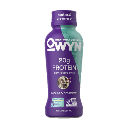 OWYN  Vegan Protein Shake 12 Fl Oz  100-Percent Plant-Based (Cookies N  Cream  Pack of 6)