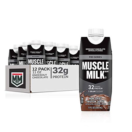 Muscle Milk Pro Series Protein Shake, Knockout Chocolate, 32g Protein, 11 Fl Oz (Pack of 12)