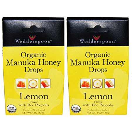 Wedderspoon Organic Manuka Honey Drops (Lemon Pack of 2)
