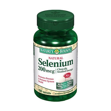 Natures Bounty Natural Selenium Yeast 200 Mcg Dietary Supplements Tablets - 100 Ea  6 Pack
