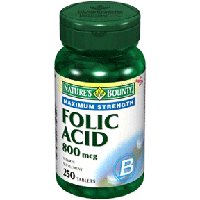 Natures Bounty Folic Acid 800 Mcg Maximum Strength Tablets - 200 Ea  6 Pack