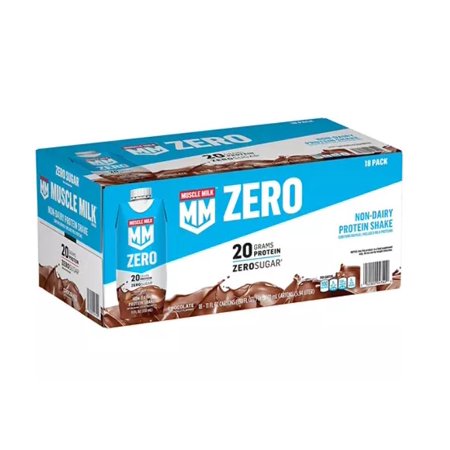 Muscle Milk Zero Protein Shake  Chocolate (11 Fl. Oz.  18 Pk.)