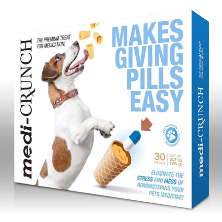 Medi-Crunch Pill Pouches for Dogs with Peanut Butter Fill  Crunchy Ice Cream Cone Dog Pill Treats Capsule Size Wrap Pocket - 30 Treats