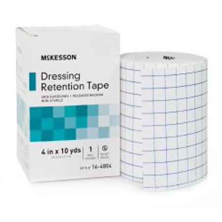 McKesson Dressing Retention Tape NonWoven Fabric / Printed Release Paper 4 Inch X 10 Yard White NonSterile  16-4804 - EACH