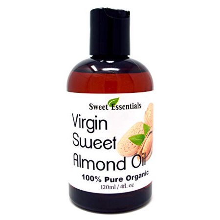 Organic Unrefined Sweet Almond Oil | 4oz Imported from Italy | 100% Pure | Cold Pressed | Hexane Free | Natural Moisturizer |Great for Hair  Skin & Na