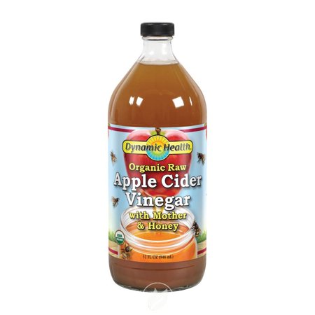 (3 Pack) Dynamic Health Organic Raw Apple Cider Vinegar with Mother & Honey  Vegetarian, Non-GMO, No Gluten or Artificial Flavors  32 FL OZ, Btl-Glass