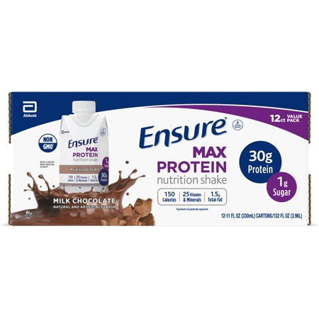 Ensure Max Protein Nutrition Shake with 30g of Protein, 1g of Sugar, High Protein Shake, Milk Chocolate, 11 Fl Oz, 12 Count  40 Pack - 480 Counts Tota