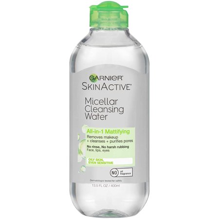 SkinActive Micellar Cleansing Water  All-in-1 Makeup Remover and Facial Cleanser  for Oily Skin  13.5 Fl Oz