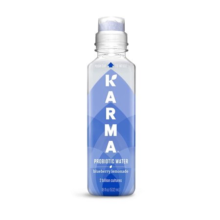 Karma Wellness Water Flavored Probiotic Water, Blueberry Lemonade, 18 Fl Oz (Pack of 12), Immunity and Digestive Health Support, Low Calorie, 2 Billio