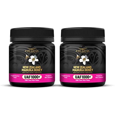 FREZZOR Manuka Honey UAF1000+® – Raw New Zealand Monofloral  Ultimate Antioxidant Superfood (8.8oz/250g)   2 Jars