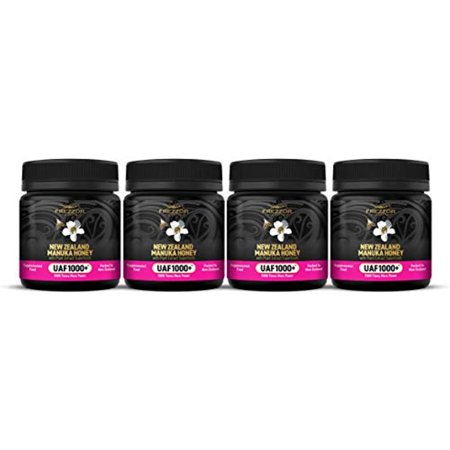 FREZZOR Manuka Honey UAF1000+® – Raw New Zealand Monofloral  Ultimate Antioxidant Superfood (8.8oz/250g)   4 Jars