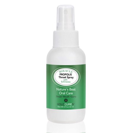 2 Oz Miracle Propolis Throat Spray Infused with Echinacea & 6 Other Natural Herbs