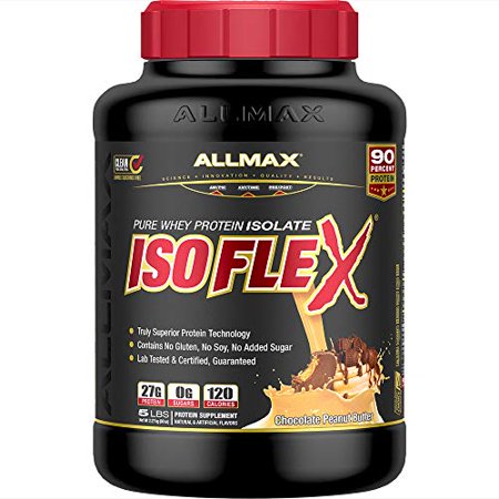 ALLMAX Nutrition - ISOFLEX - 100% Ultra-Pure Whey Protein Isolate - Chocolate Peanut Butter - 5 Pound