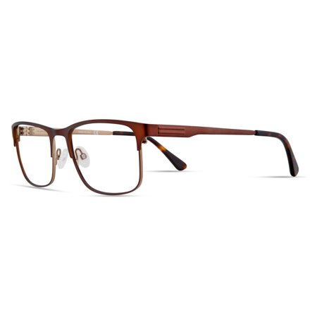 Elasta 3119 Full Rim Rectangular Matte Brown Beige Eyeglasses