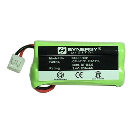 Synergy Digital Cordless Phone Battery  Works with V Tech 6229 Cordless Phone  (Ni-MH  2.4V  800 MAh)  Compatible with Uniden BT-1018  BT-1011  BT-102