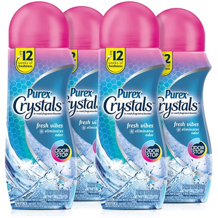 Purex Crystals in-Wash Fragrance and Scent Booster, Fresh Vibes, 15.5 Ounce, Pack of 4