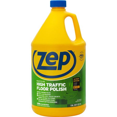 Zep High-Traffic Floor - 1 Gal (128 Fl Oz) - 1 Each - Clear, Green