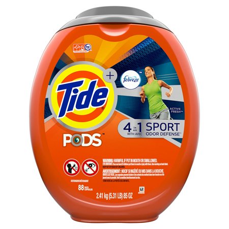 Tide Pods Sport Odor Defense Laundry Detergent Pacs, 88 Ct.