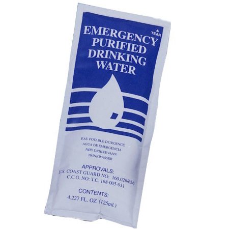 (12 Packets) SOS Emergency Water Packets - 3 Day/72 Hour Supply (4.227 Fl Oz/125 Ml)