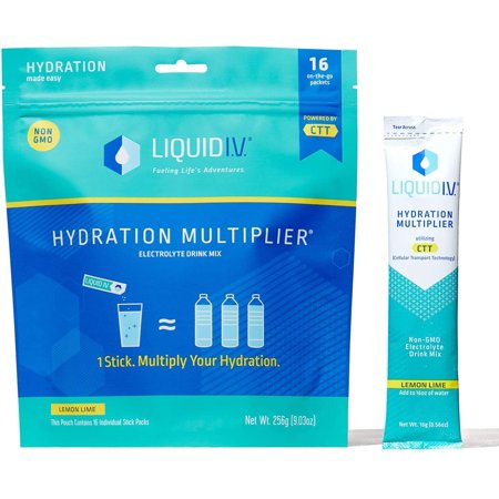 Liquid I.V. Hydration Multiplier, Electrolyte Powder, Easy Open Packets, Supplement Drink Mix (Lemon Lime, 192 Count)