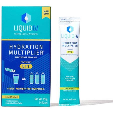 Liquid I.V. Hydration Multiplier, Electrolyte Powder, Easy Open Packets, Supplement Drink Mix (Lemon Lime, 96 Count)