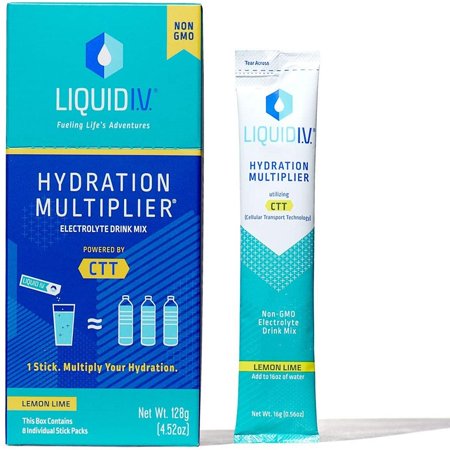 Liquid I.V. Hydration Multiplier - Lemon Lime - Hydration Powder Packets  Electrolyte Supplement Drink Mix  Low Sugar  Easy Open Single-Serving Stick 