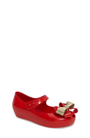 Toddler Girl's Mini Melissa Ultragirl Sweet Iv Mary Jane Flat, Size 6 M - Red