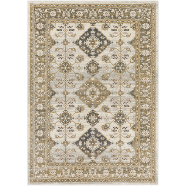 Dryden DDN-2312 9' X 12' Rug Medium Gray/Tan/Light Gray/Beige/Aqua/Pale Pink
