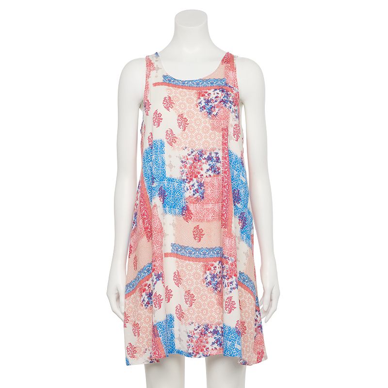 Juniors' Hint of Mint High Neck Swing Dress, Women's, Size: Large, White