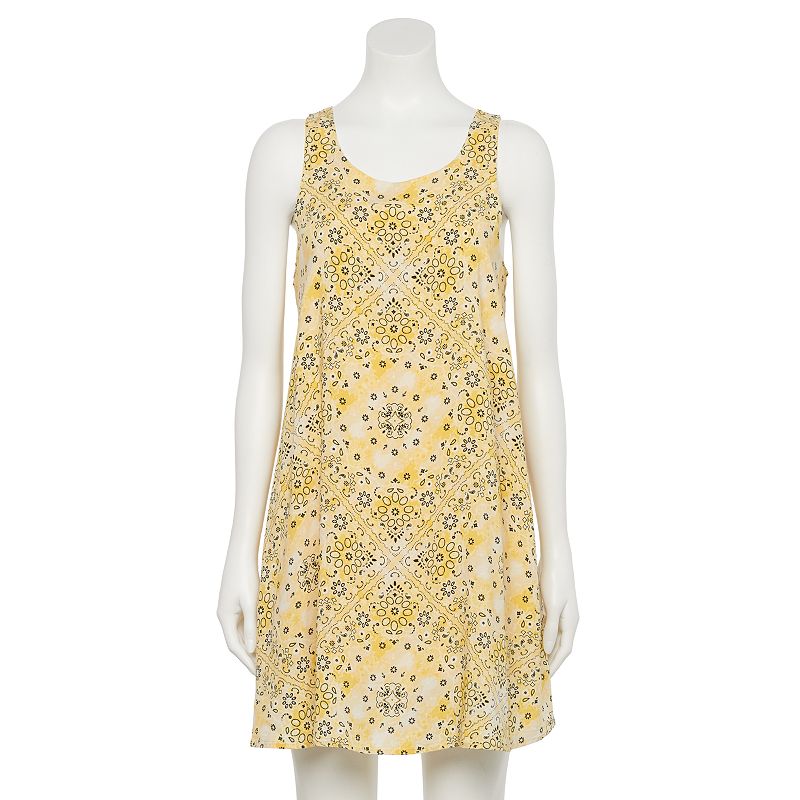 Juniors' Hint of Mint High Neck Swing Dress, Women's, Size: Large, Yellow