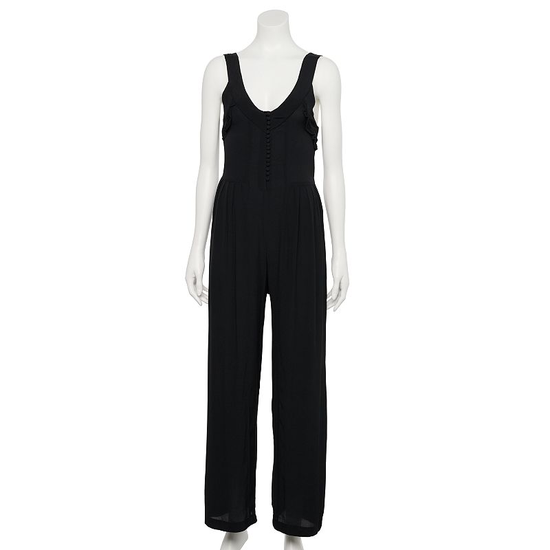 Juniors' Hint of Mint Mini Ruffled & Pleated Jumpsuit, Women's, Size: Medium, Oxford