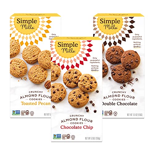 Simple Mills  Cookies Variety Pack  Chocolate Chip  Double Chocolate Chip  Toasted Pecan Variety Pack  3 Count (Packaging May Vary)