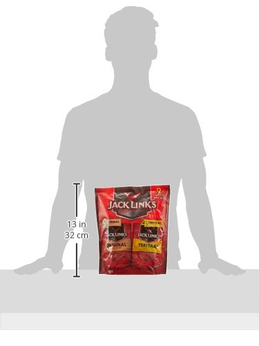 Jack Link’s Beef Jerky Variety Pack Includes Original and Teriyaki Beef Jerky, 13g of Protein per Serving, 94 Percent Fat Free, No Added MSG, (9 Cou thumbnail