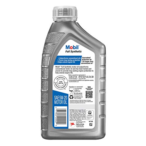 Mobil Full Synthetic Motor Oil 5W-20  1 Quart thumbnail