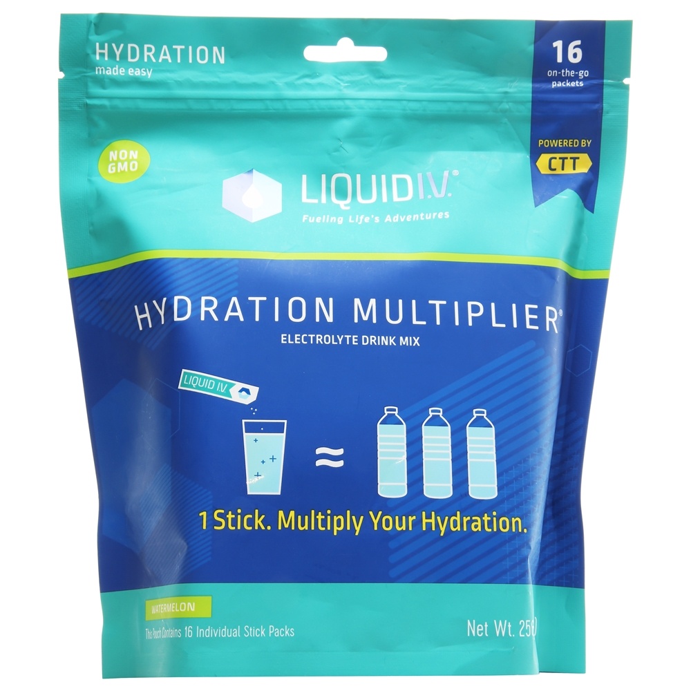 Liquid I.V. Hydration Multiplier - Watermelon - Hydration Powder Packets | Electrolyte Drink Mix | Easy Open Single-Serving Stick | Non-GMO | 16 Stick