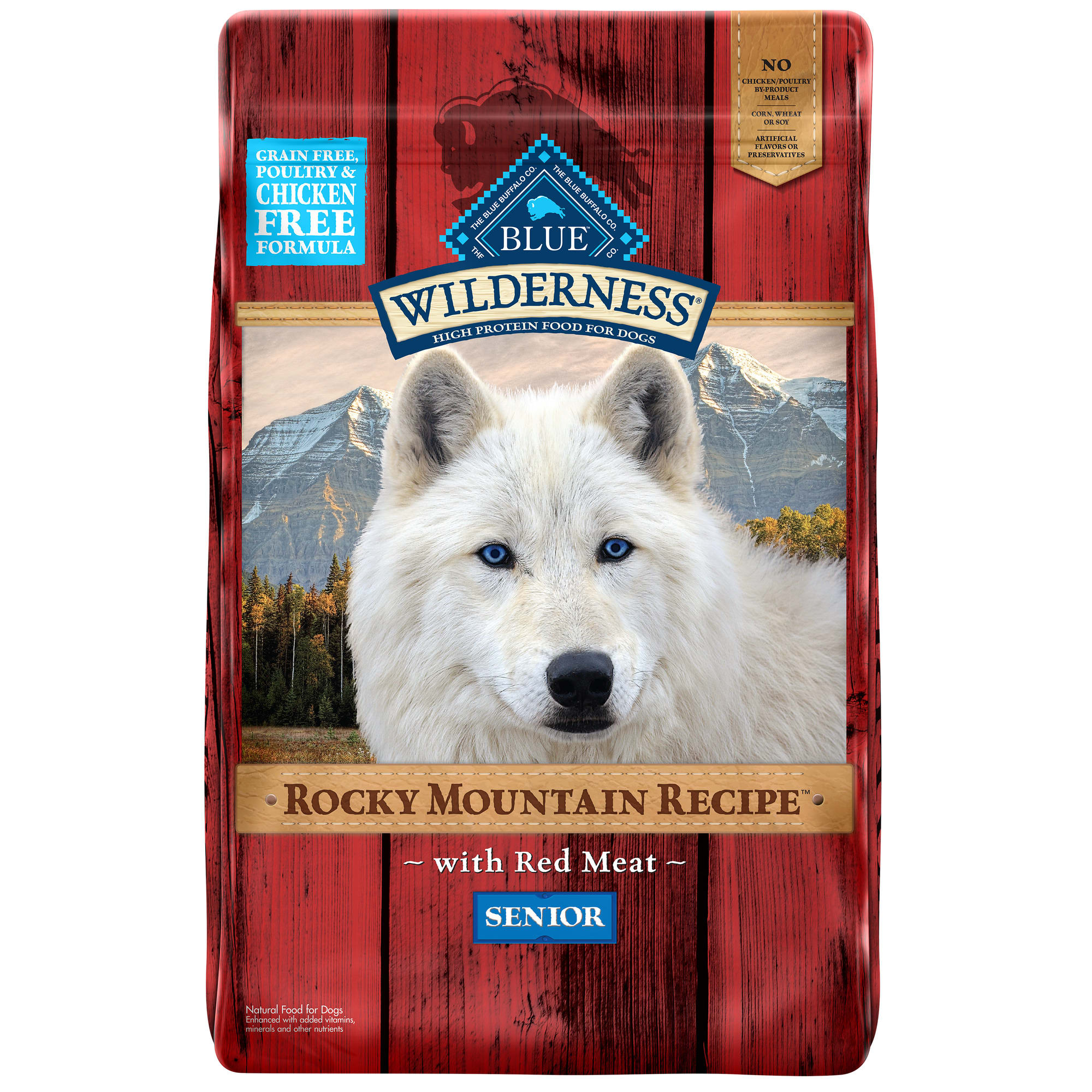 Blue Buffalo Blue Wilderness Rocky Mountain Recipe Senior Red Meat Dinner Dry Dog Food, 22 Lbs.