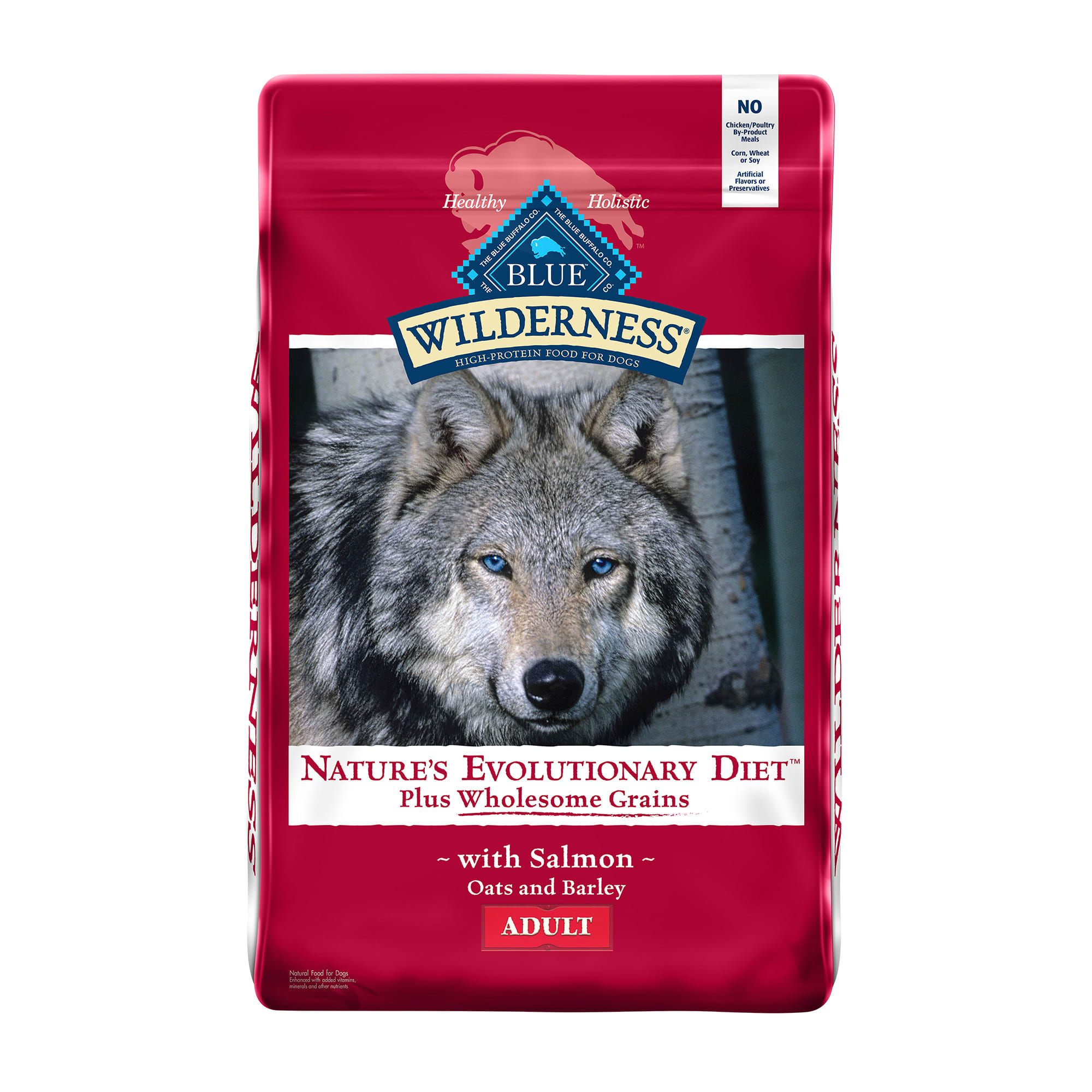 Blue Buffalo Blue Wilderness Plus Wholesome Grains High Protein Natural Adult Salmon Dry Dog Food, 24 Lbs.
