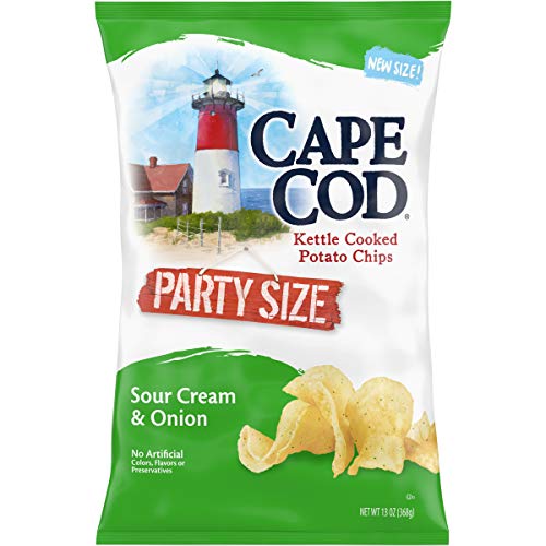 Cape Cod Potato Chips  Sour Cream and Onion Kettle Chips  13 Oz Party Size