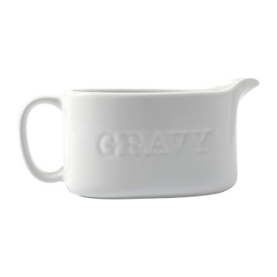 Our Table Simply White Words Gravy Boat