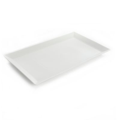 Our Table Simply White Rim 18-Inch Rectangular Serving Platter