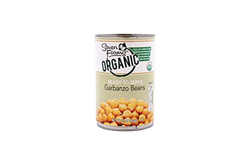 Seven Farms Organic Garbanzo Beans - Canned Chickpeas - Bulk Vegan, Gluten-Free, Non-GMO (12 Pack of 15 Oz Cans)