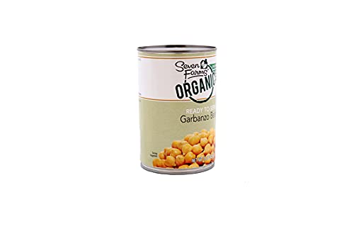 Seven Farms Organic Garbanzo Beans - Canned Chickpeas - Bulk Vegan, Gluten-Free, Non-GMO (12 Pack of 15 Oz Cans) thumbnail
