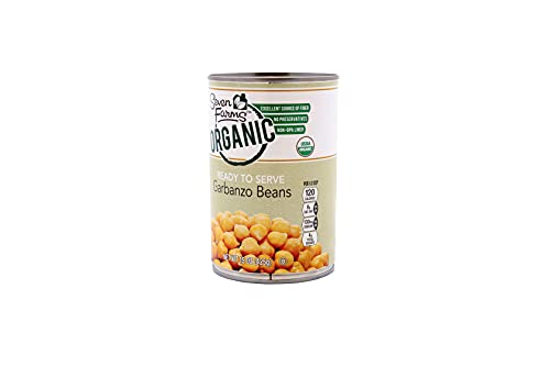 Seven Farms Organic Garbanzo Beans - Canned Chickpeas - Bulk Vegan, Gluten-Free, Non-GMO (12 Pack of 15 Oz Cans) thumbnail