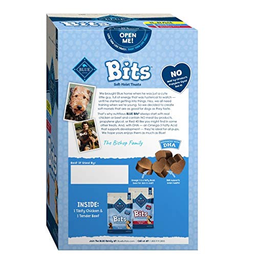 Blue Buffalo Blue Bits Natural Soft-Moist Training Dog Treats Variety Pack 2 Flavors ( 9 OZ Each Bag ) 18 OZ Total thumbnail