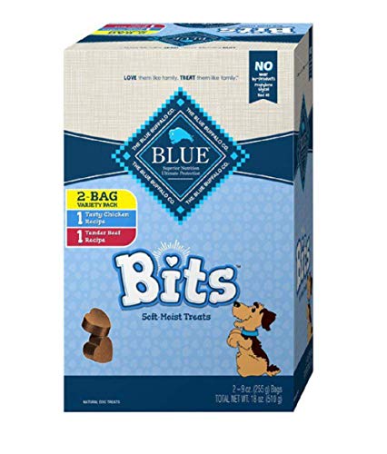 Blue Buffalo Blue Bits Natural Soft-Moist Training Dog Treats Variety Pack 2 Flavors ( 9 OZ Each Bag ) 18 OZ Total thumbnail